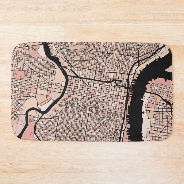 Item preview, Philadelphia Map Pattern in Soft Pink Pastels designed and sold by PatternMaps.