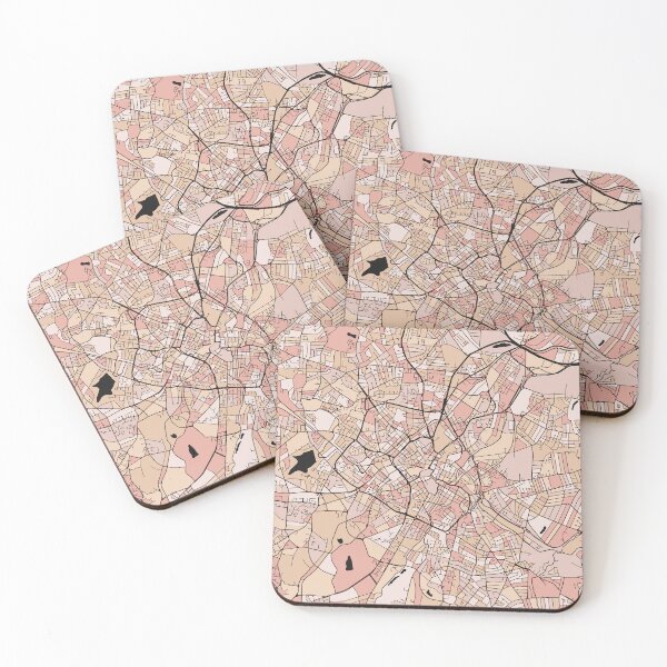 Item preview, Birmingham Map Pattern in Soft Pink Pastels designed and sold by PatternMaps.