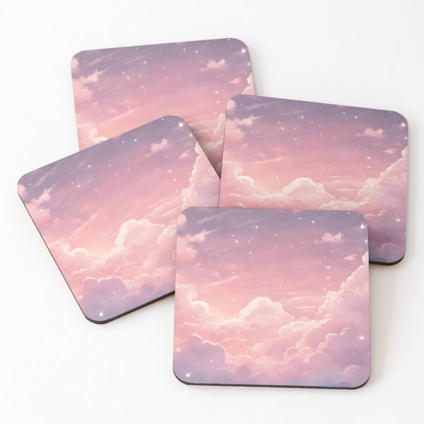 Item preview, Pastel Pink Anime Clouds Stars Sky designed and sold by AsiaTownStore.