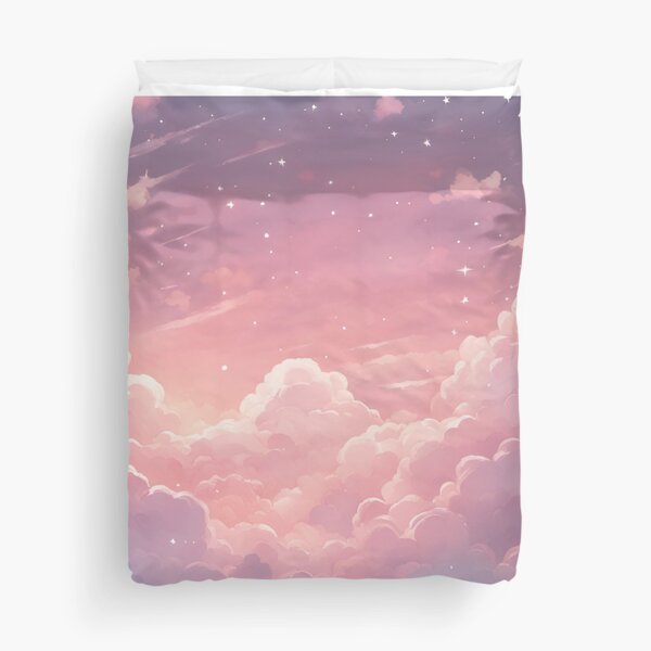 Item preview, Pastel Pink Anime Clouds Stars Sky designed and sold by AsiaTownStore.