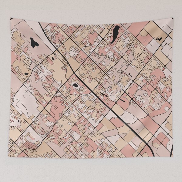 Item preview, Brampton Map Pattern in Soft Pink Pastels designed and sold by PatternMaps.