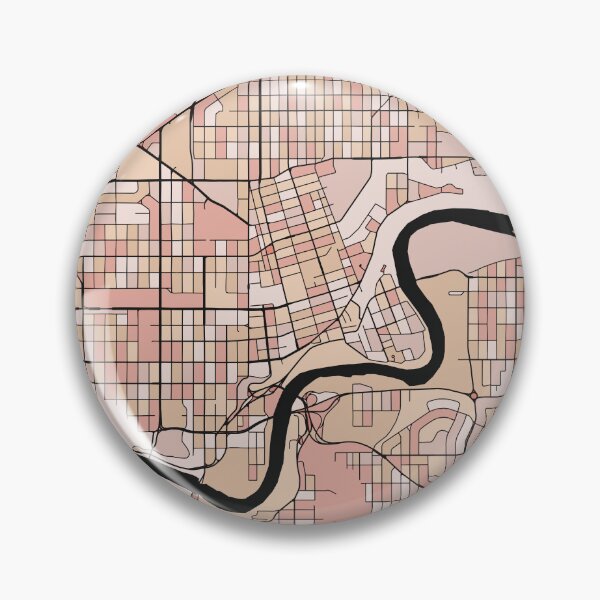 Item preview, Edmonton Map Pattern in Soft Pink Pastels designed and sold by PatternMaps.