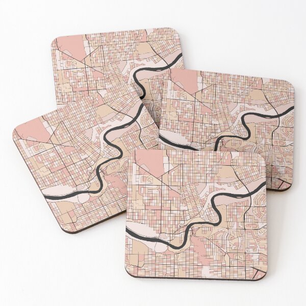 Item preview, Edmonton Map Pattern in Soft Pink Pastels designed and sold by PatternMaps.