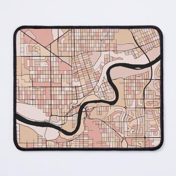 Item preview, Edmonton Map Pattern in Soft Pink Pastels designed and sold by PatternMaps.