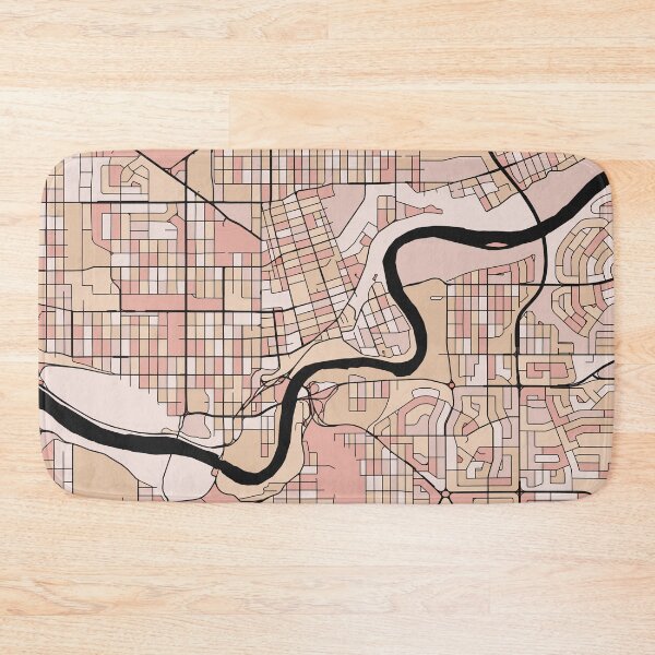 Item preview, Edmonton Map Pattern in Soft Pink Pastels designed and sold by PatternMaps.