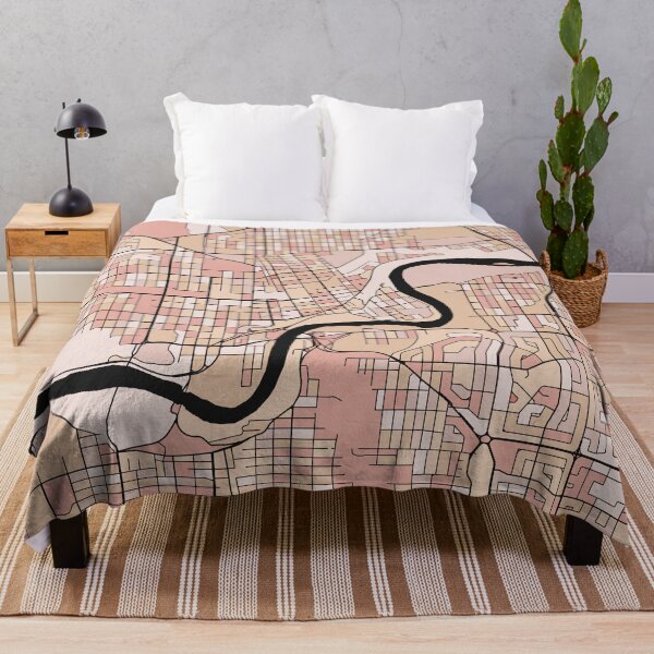 Item preview, Edmonton Map Pattern in Soft Pink Pastels designed and sold by PatternMaps.