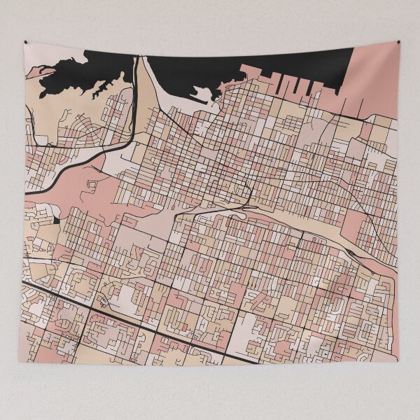 Item preview, Hamilton Map Pattern in Soft Pink Pastels designed and sold by PatternMaps.