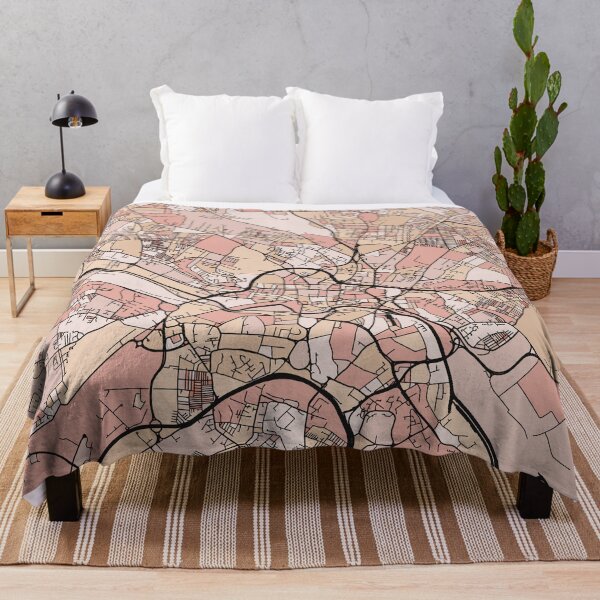 Item preview, Leeds Map Pattern in Soft Pink Pastels designed and sold by PatternMaps.