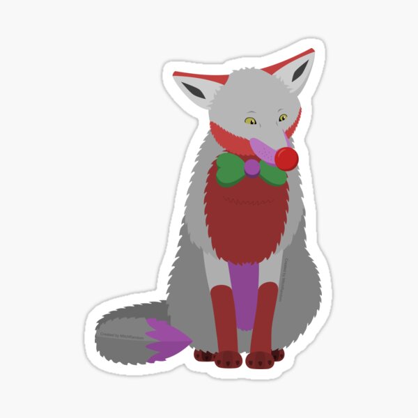 Clown Fox Sticker