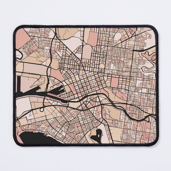 Item preview, Melbourne Map Pattern in Soft Pink Pastels designed and sold by PatternMaps.