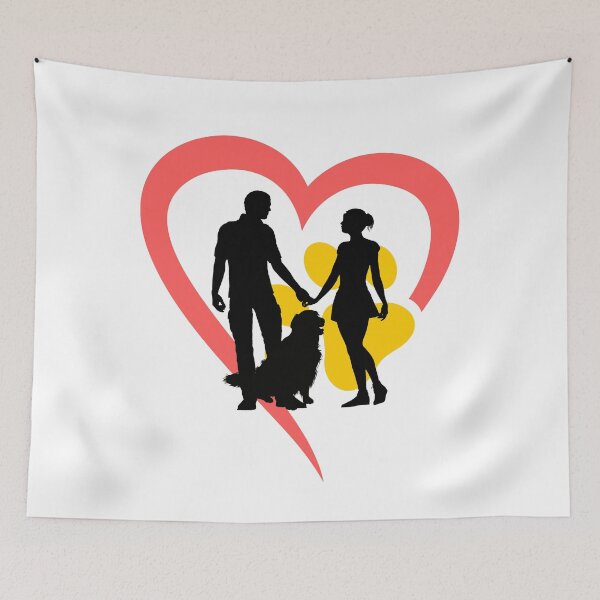 Item preview, couple with their dog designed and sold by Golden-Heaven.