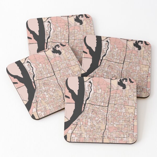 Item preview, Memphis Map Pattern in Soft Pink Pastels designed and sold by PatternMaps.