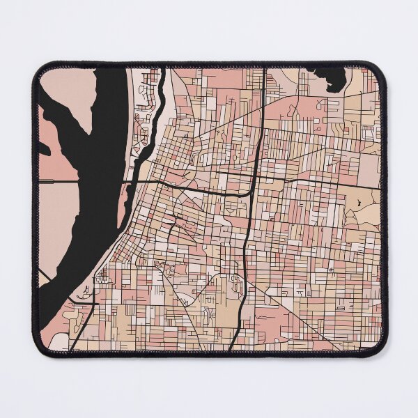 Item preview, Memphis Map Pattern in Soft Pink Pastels designed and sold by PatternMaps.