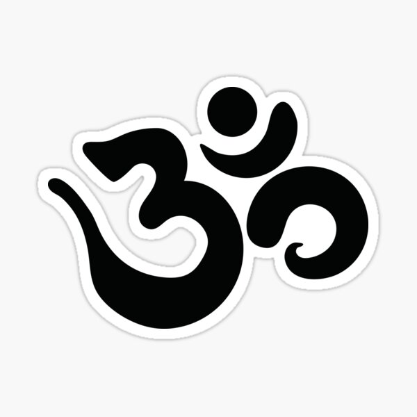 OM Symbol In Tamil Script Circle Decal Sticker | 5.5-Inches By 5.5-Inches |  Meditation Conciousness Religious Motivational Inspirational | White Vinyl