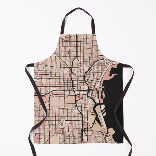 Item preview, Patrón de mapa de Milwaukee en pasteles de color rosa suave designed and sold by PatternMaps.