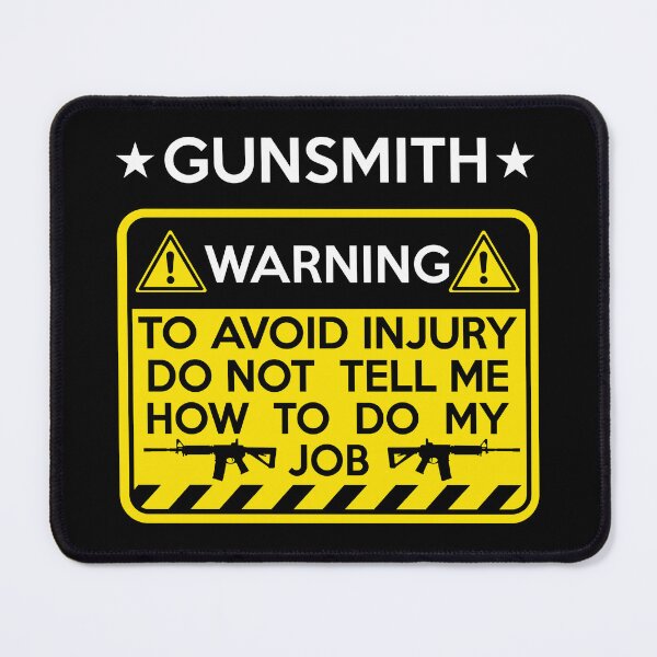 Item preview, GUNSMITH WARNING designed and sold by CosmicHype.