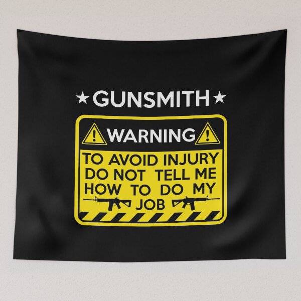 Item preview, GUNSMITH WARNING designed and sold by CosmicHype.