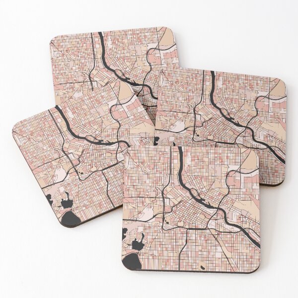Item preview, Minneapolis Map Pattern in Soft Pink Pastels designed and sold by PatternMaps.