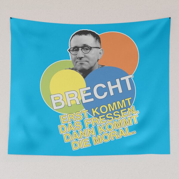 Item preview, Bertolt Brecht, quote, morality designed and sold by Mauswohn.