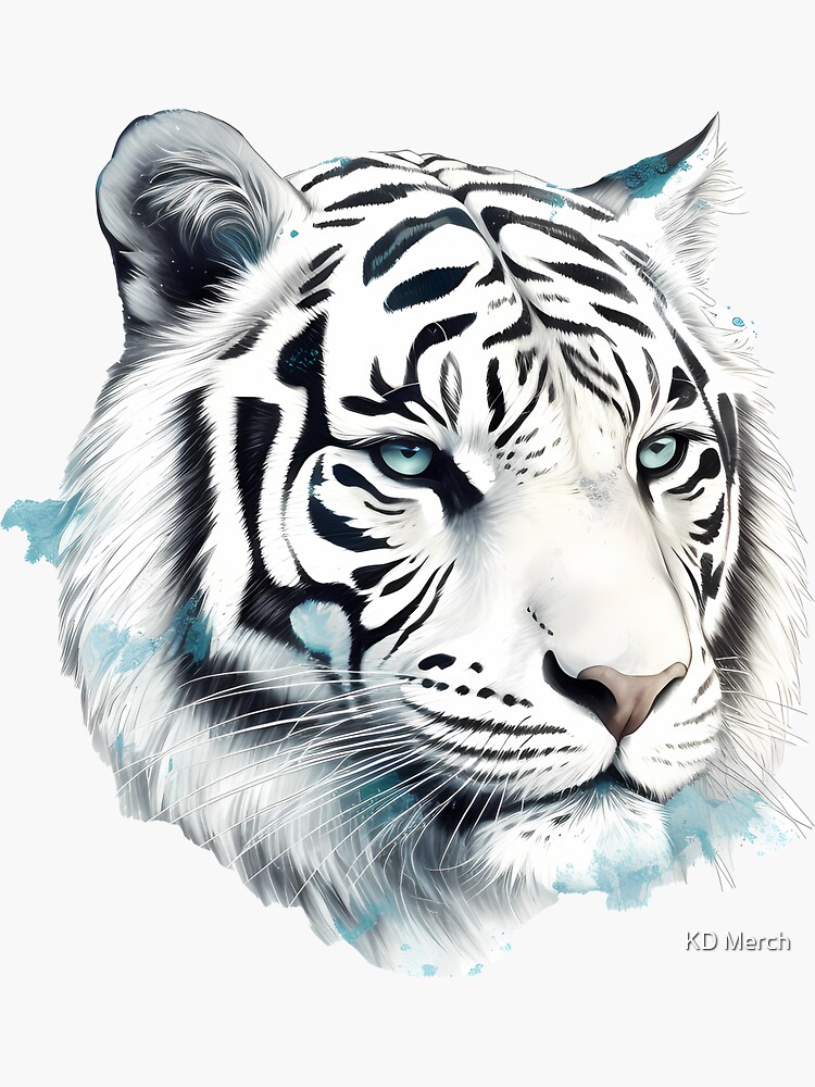 White Baby Tiger Sticker for Sale by Strivient