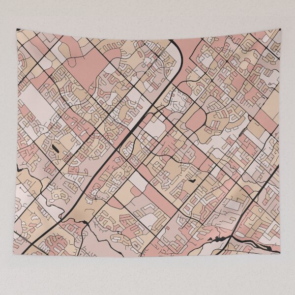 Item preview, Mississauga Map Pattern in Soft Pink Pastels designed and sold by PatternMaps.