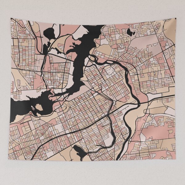 Item preview, Ottawa Map Pattern in Soft Pink Pastels designed and sold by PatternMaps.