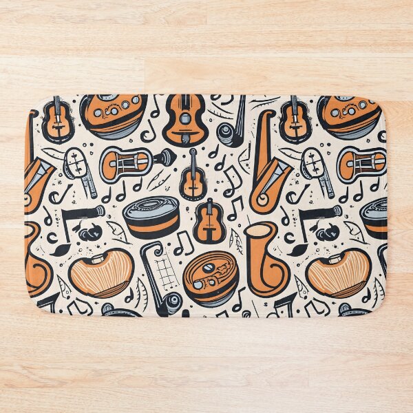 Item preview, Seamless pattern Musical instruments designed and sold by deviatepolo.
