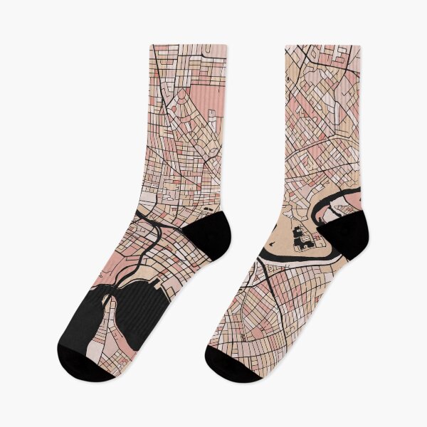 Item preview, Perth Map Pattern in Soft Pink Pastels designed and sold by PatternMaps.
