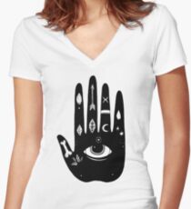 Magic Hand Women's Fitted V-Neck T-Shirt