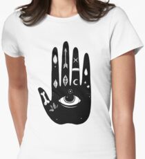 Magische Hand Tailliertes T-Shirt für Frauen