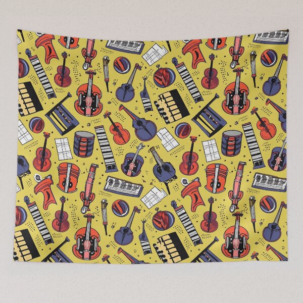 Item preview, Seamless pattern Musical instruments designed and sold by deviatepolo.