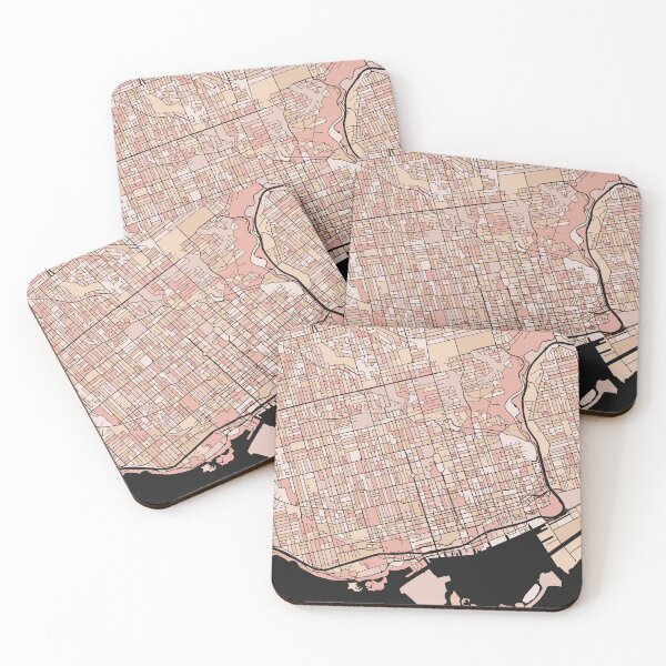 Item preview, Toronto Map Pattern in Soft Pink Pastels designed and sold by PatternMaps.