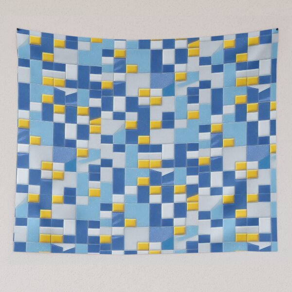 Item preview, blue,yellow,blue tile texture background designed and sold by APHIDAT-TA.