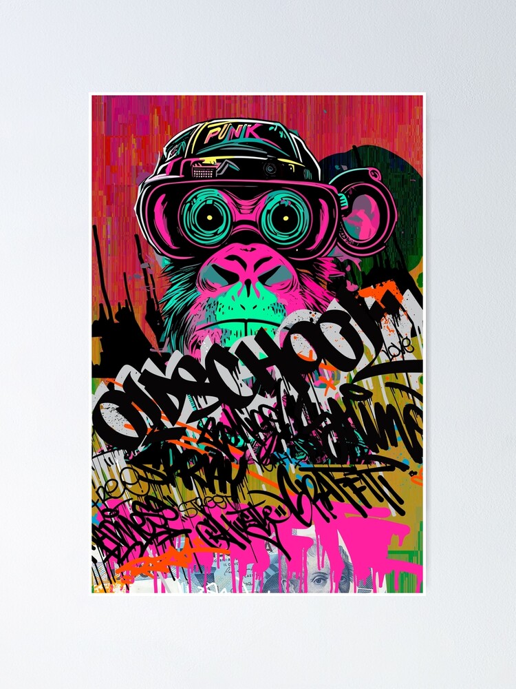 Cyberpunk Monkey Graffiti