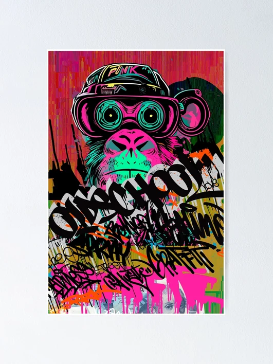 MONKEY MARK ハロウィン 猿 グラフィックアート A1サイズ fposter,x_small,wall_texture,