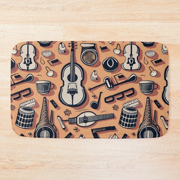 Item preview, Seamless pattern Musical instruments designed and sold by deviatepolo.