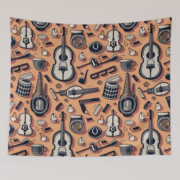 Item preview, Seamless pattern Musical instruments designed and sold by deviatepolo.