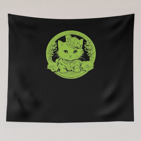 Item preview, Elegant Little Kitten - Yellow-green designed and sold by Soulemotion.