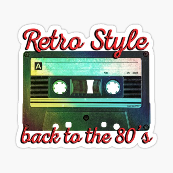 Retro style. Back to the 80's with a cassette tape Sticker