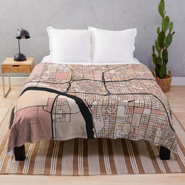 Item preview, Tulsa Map Pattern in Soft Pink Pastels designed and sold by PatternMaps.