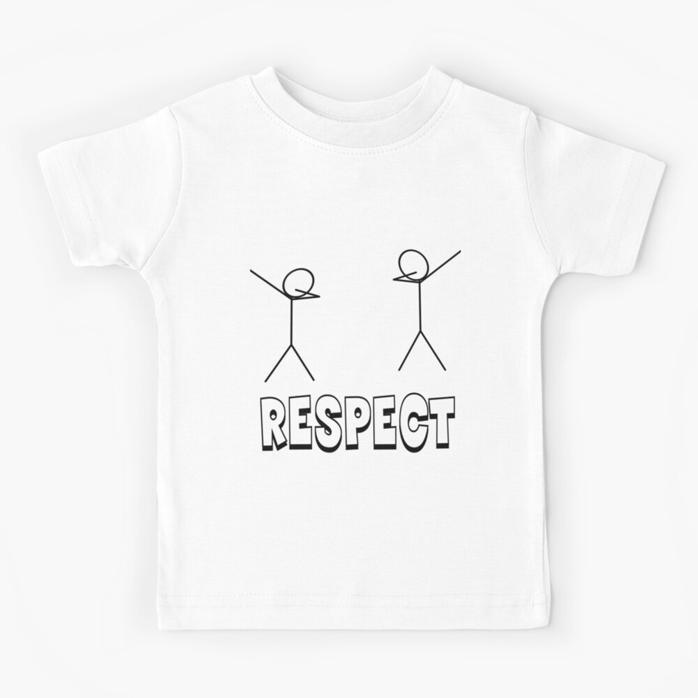 Dab Stickman Respect Kids T Shirt By Rendamon Redbubble - stickman roblox shirt