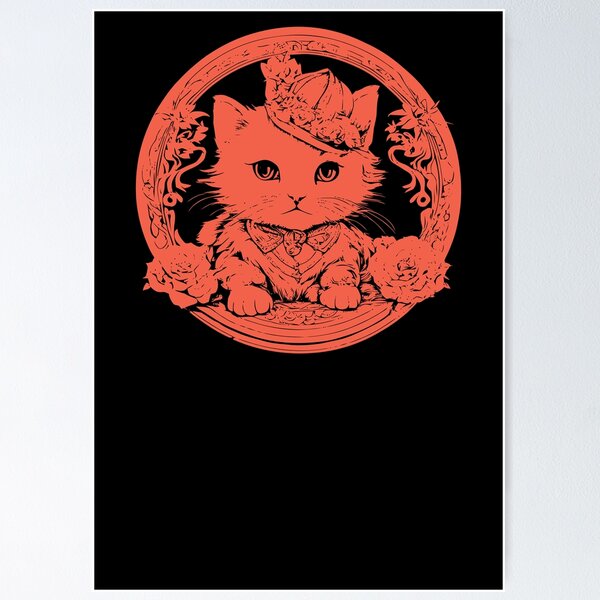 Item preview, Elegant Little Kitten - Bright Red designed and sold by Soulemotion.