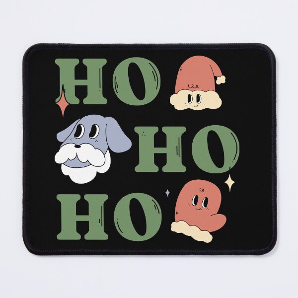 Item preview, Ho Ho Ho Christmas Santa dog groovy retro vintage funny family xmas time  designed and sold by TNwandesignart.