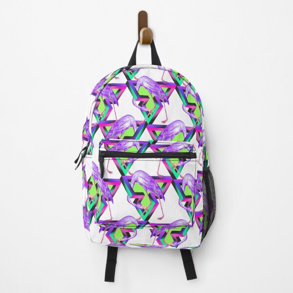 Item preview, 3D, Flamingo, chains ,rainbow ,black ,colorful ,geometric ,stars, space ,wallpaper designed and sold by letsgow8th.