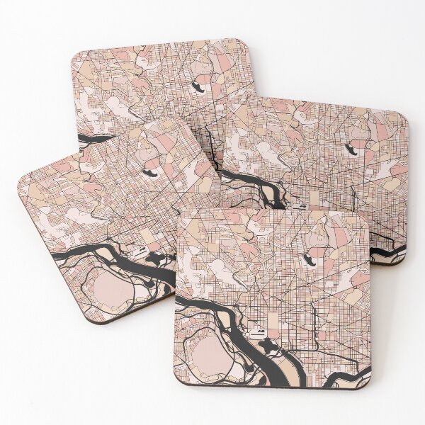 Item preview, Washington Map Pattern in Soft Pink Pastels designed and sold by PatternMaps.