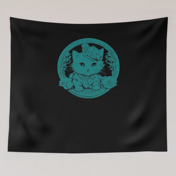 Item preview, Elegant Little Kitten - Teal designed and sold by Soulemotion.
