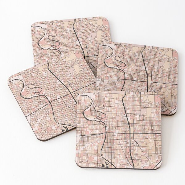 Item preview, Wichita Map Pattern in Soft Pink Pastels designed and sold by PatternMaps.