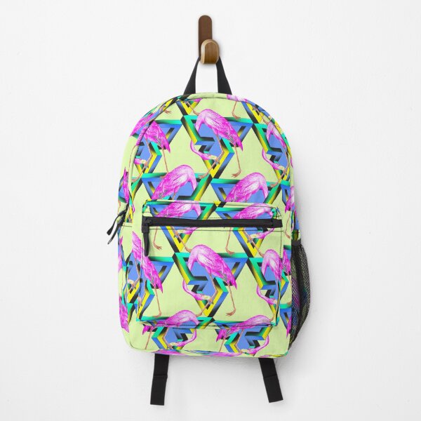 Item preview, 3D, Flamingo, chains ,rainbow ,black ,colorful ,geometric ,stars, space ,wallpaper designed and sold by letsgow8th.