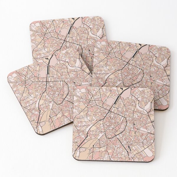 Item preview, Brussels Map Pattern in Soft Pink Pastels designed and sold by PatternMaps.