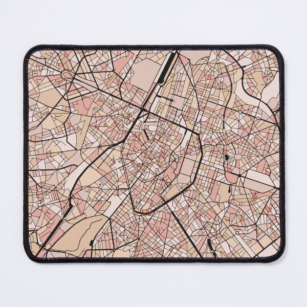 Item preview, Brussels Map Pattern in Soft Pink Pastels designed and sold by PatternMaps.